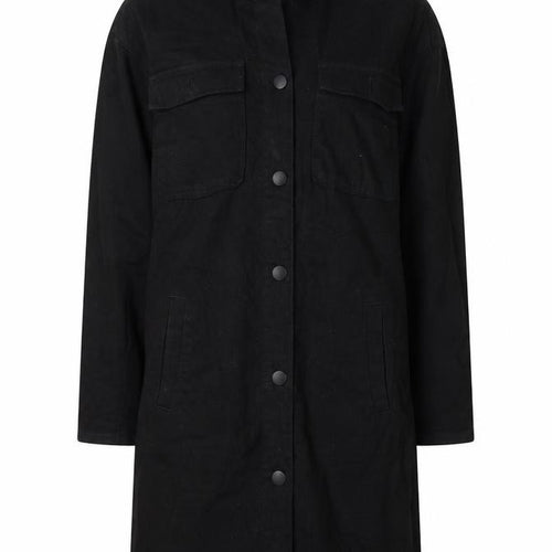 Topshop Womens Black Cotton Shirt Dress Size 8 Collared Button - Eye