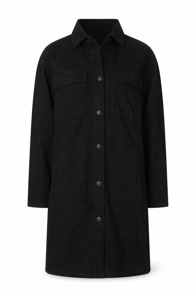 Topshop Womens Black Cotton Shirt Dress Size 8 Collared Button - Eye