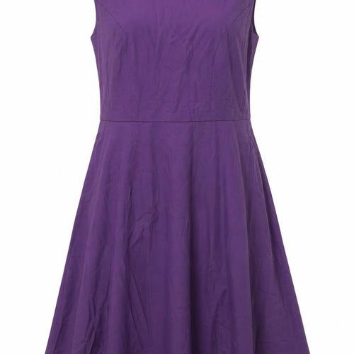 Gardenwed Womens Purple Polyester A-Line Size M Boat Neck Zip