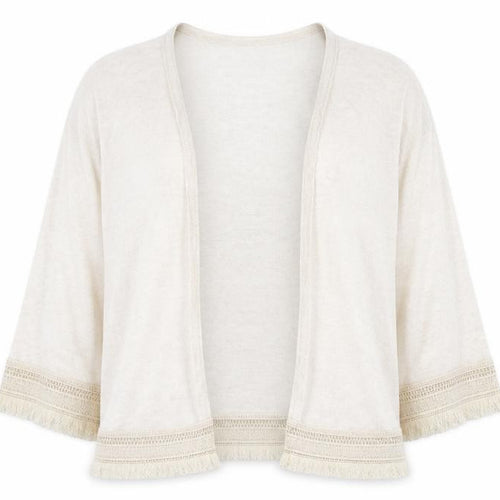 Dorothy Perkins Womens Ivory V-Neck Polyester Shrug Jumper Size L