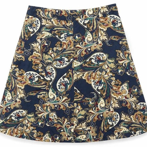 Marks and Spencer Womens Blue Geometric Viscose A-Line Skirt Size 8
