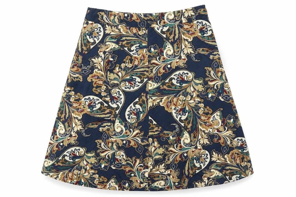 Marks and Spencer Womens Blue Geometric Viscose A-Line Skirt Size 8