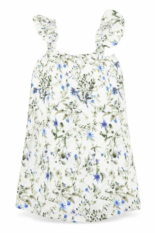 Front view of Primark women’s white floral polyester a-line, size UK 10, scoop neck pullover