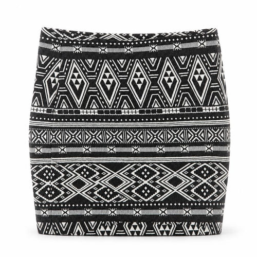 H&M Womens Black Geometric Polyester Straight & Pencil Skirt Size S