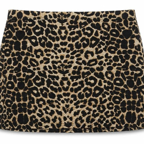 Preworn Womens Brown Animal Print Polyester Bandage Skirt Size XL - Leopard Pattern