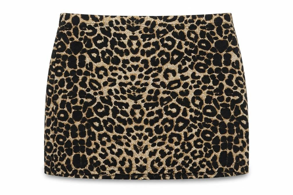 Preworn Womens Brown Animal Print Polyester Bandage Skirt Size XL - Leopard Pattern