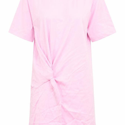 Zara Womens Pink Polyester T-Shirt Dress Size S Round Neck Pullover