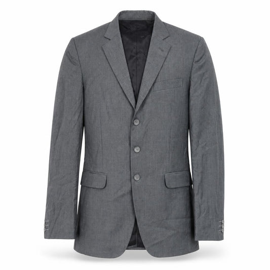 Front view of Preworn men’s grey polyester jacket blazer, size 36