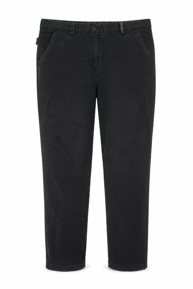 Moose Womens Black Cotton Dress Pants Trousers Size 14 Regular Button