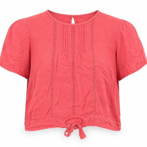 Monsoon Womens Pink Viscose Cropped T-Shirt Size 22 Round Neck