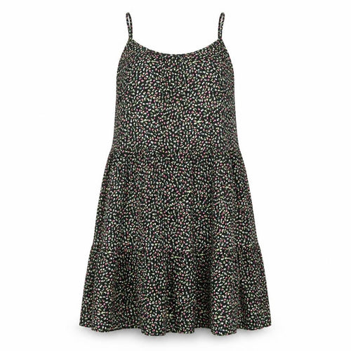 Marks and Spencer Womens Black Floral Viscose A-Line Size 8 Scoop Neck Pullover - Tiered