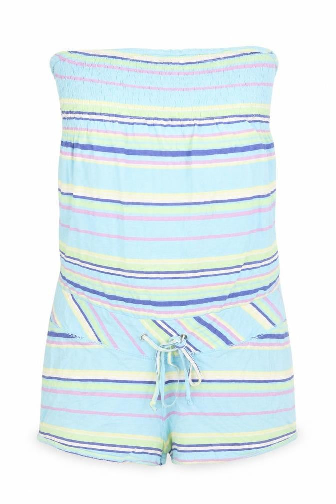 Just Jeans Girls Blue Striped Cotton Playsuit One-Piece Size S Pullover