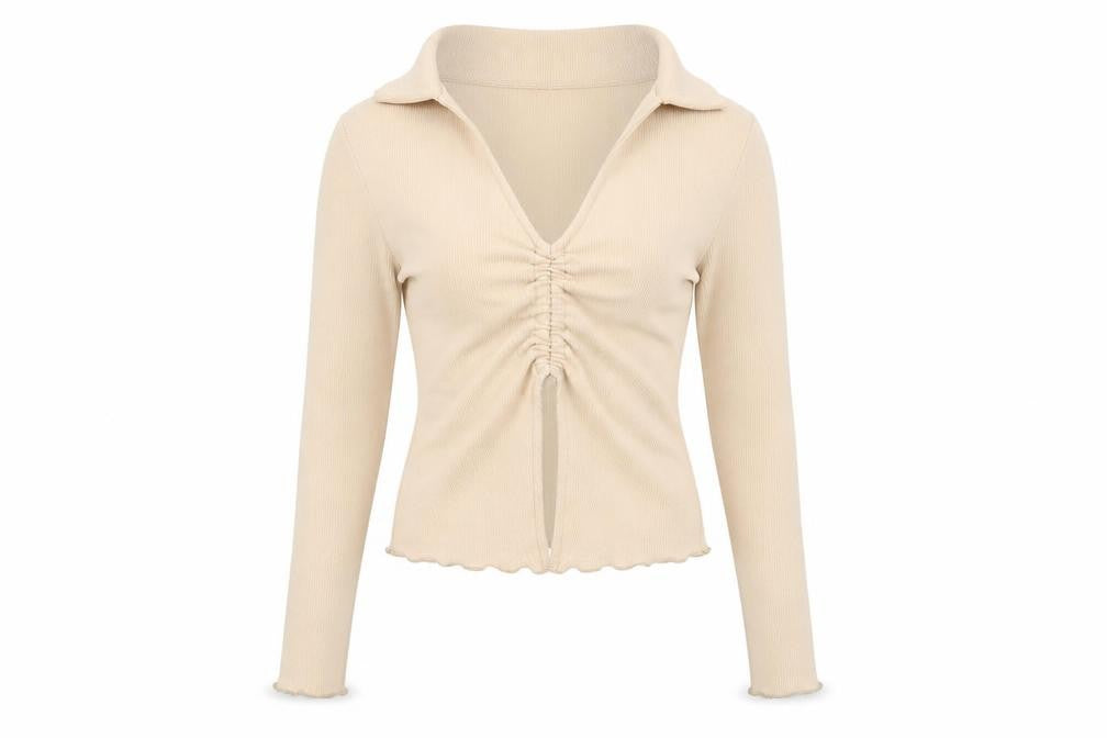 ASOS Womens Beige Collared Polyester Pullover Jumper Size M