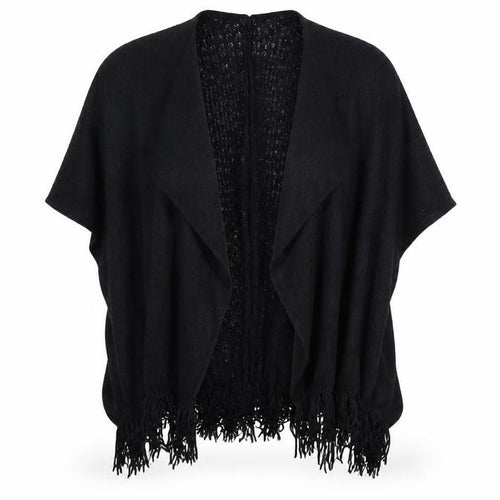 Marks and Spencer Womens Black V-Neck Acrylic Wrap Jumper One Size