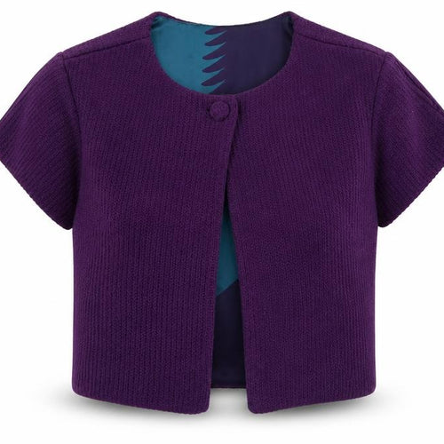 Zigfreda Womens Purple Scoop Neck Cotton Shrug Jumper Size M