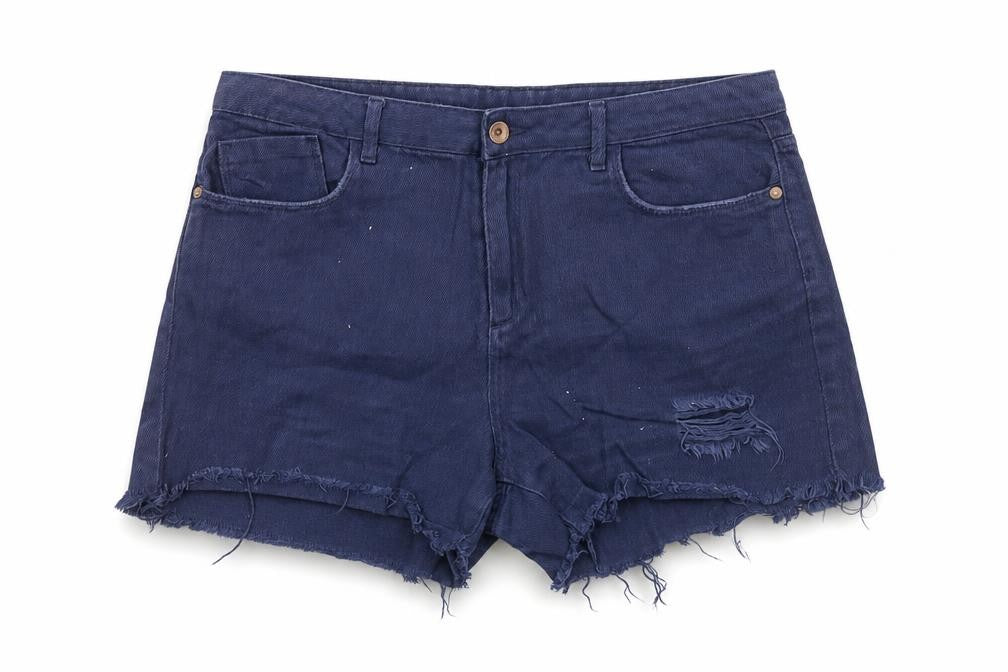 Benton Jeans Womens Blue Cotton Cut-Off Shorts Size 12 Regular Zip