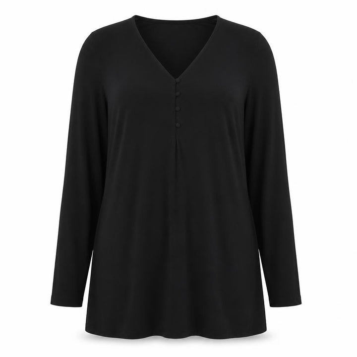 Mango Womens Black Polyester Basic Blouse Size 12 V-Neck