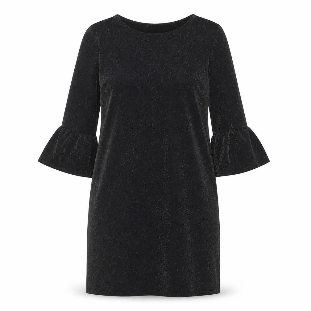 Front view of F&F women’s black polyester shift, size UK 14, boat neck pullover