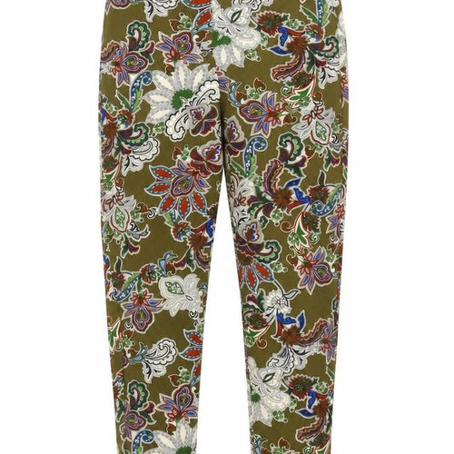 Love Womens Green Geometric Polyester Trousers Size L L26 in Regular Zip