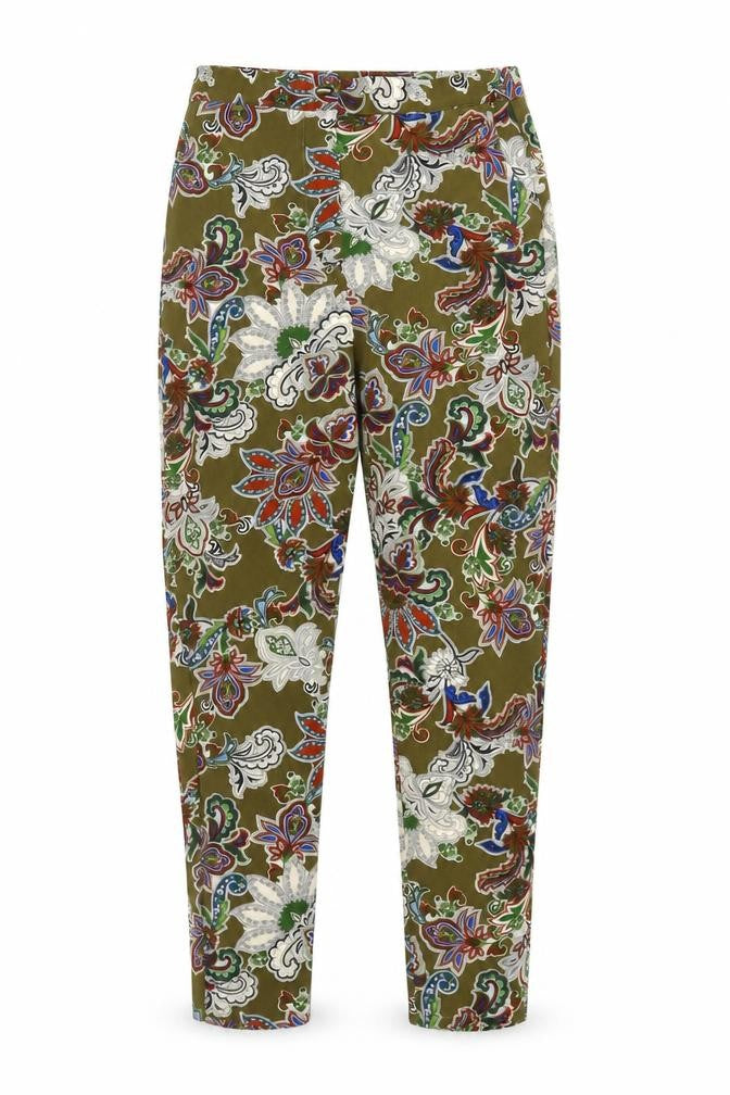 Love Womens Green Geometric Polyester Trousers Size L L26 in Regular Zip