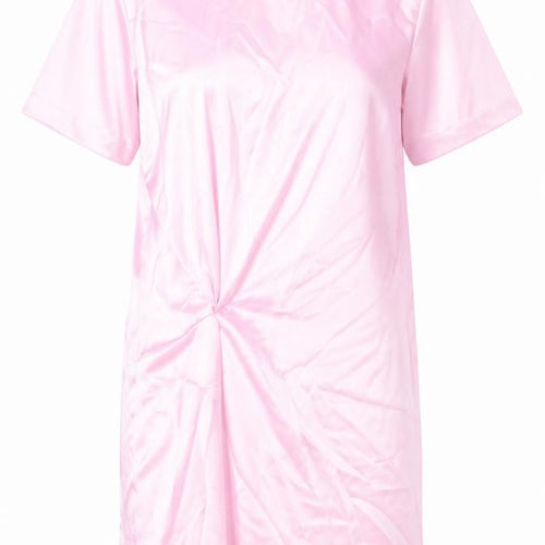 Zara Womens Pink Polyester Shirt Dress Size M Round Neck Zip