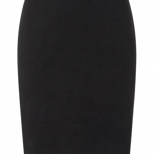 Mexx Womens Black Cotton Straight & Pencil Skirt Size 30 Zip
