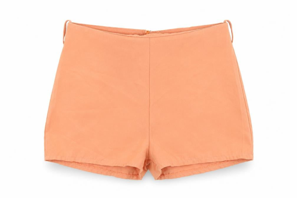 Made in Italy Womens Orange Polyester Chino Shorts Size 10 L3 in Regular Zip