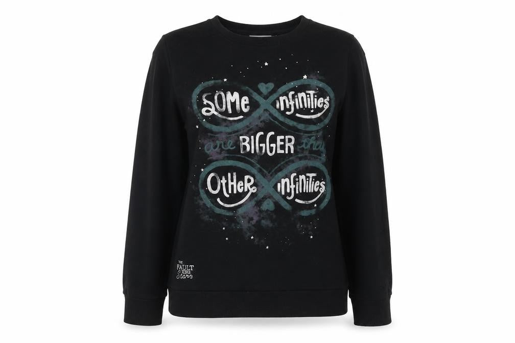 Front view of Atmosphere women’s black cotton pullover sweatshirt, size UK 8, pullover