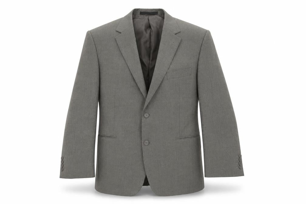 Front view of Marks & Spencer men’s grey polyester jacket blazer, size 42