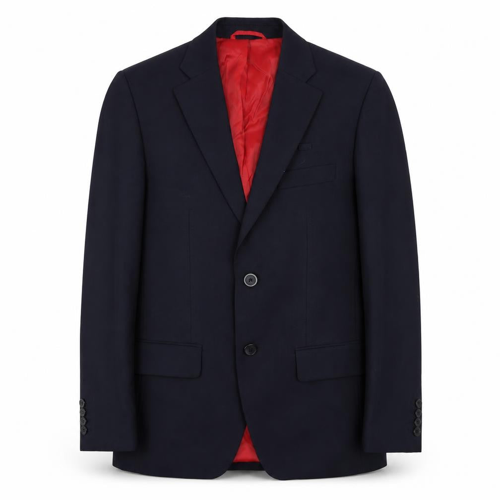 Front view of Preworn men’s blue wool jacket blazer, size 36