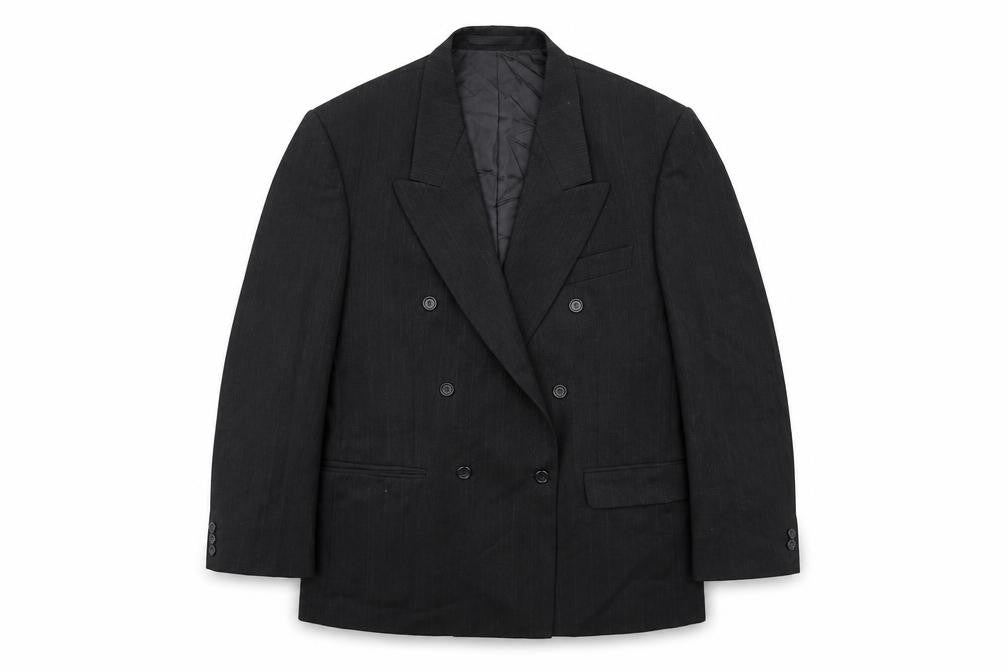 Front view of Burton men’s grey wool jacket blazer, size 42