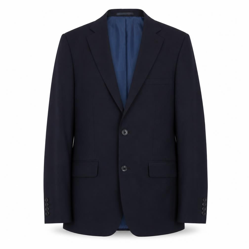 Front view of Marks & Spencer men’s blue wool jacket blazer, size 36