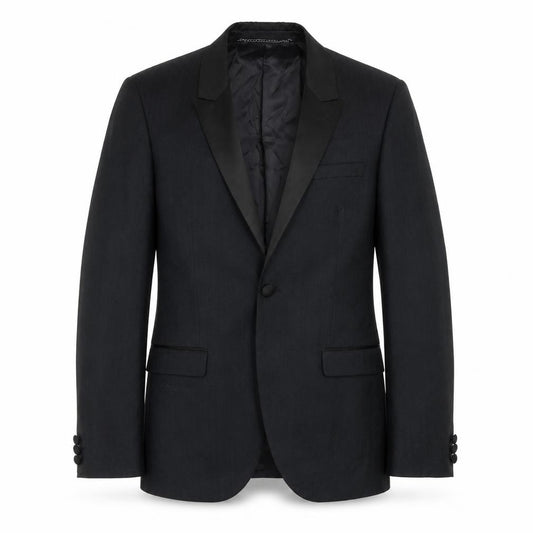Front view of Topman men’s black polyester jacket blazer, size 40