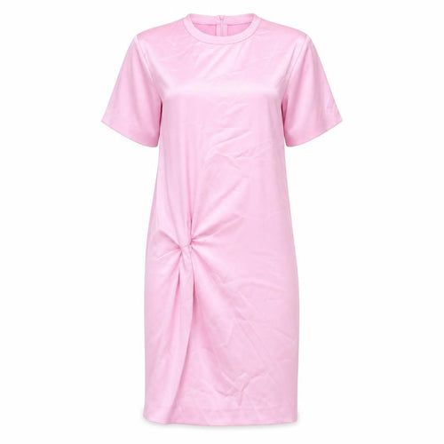 Zara Womens Pink Polyester Shirt Dress Size S Round Neck Zip