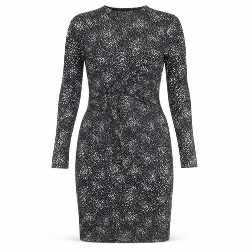 Marks and Spencer Womens Black Animal Print Viscose Bodycon Size 12 Round Neck Pullover