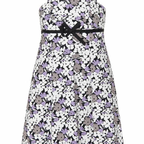 F&F Womens Multicoloured Floral Cotton A-Line Size 12 Square Neck Zip