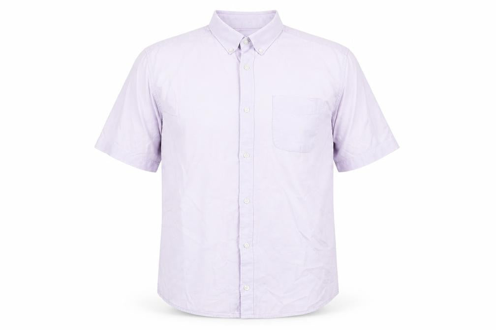 River Island Mens Purple Cotton Button-Up Size M Collared Button