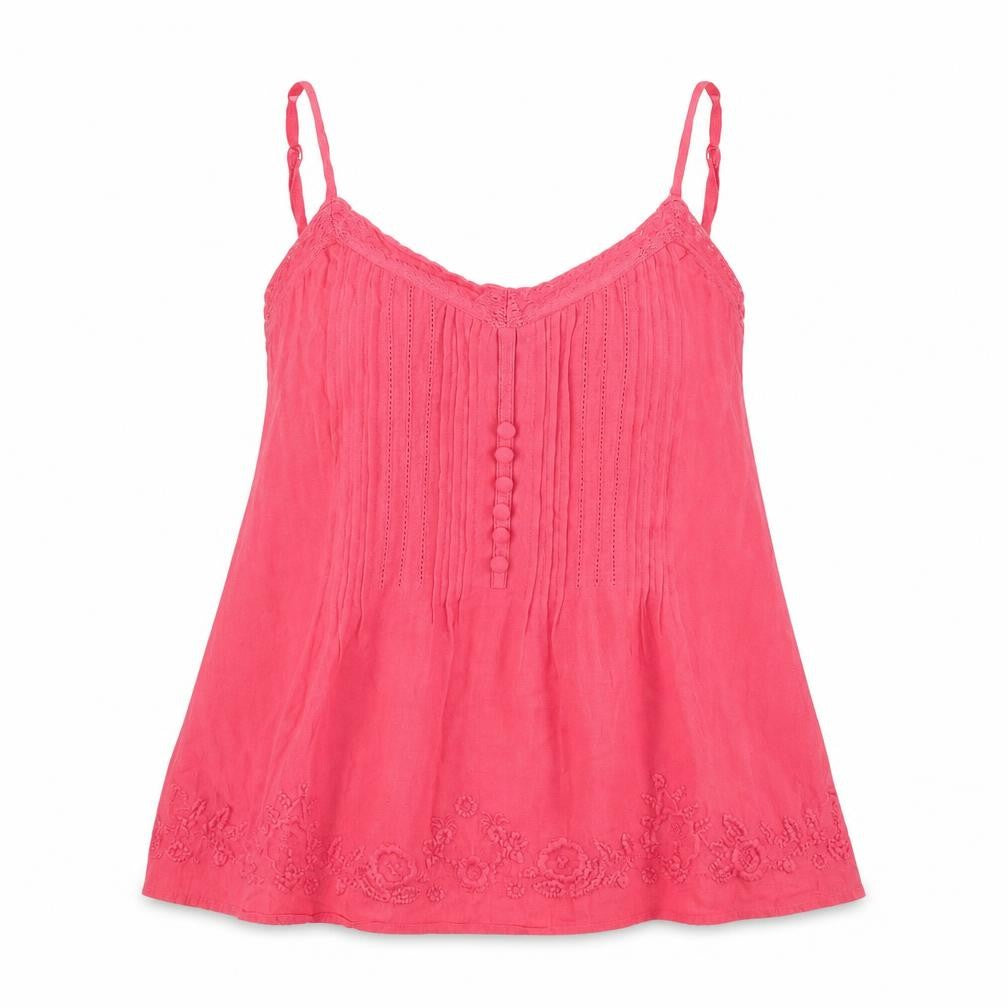Monsoon Womens Pink Viscose Basic Tank Size 10 V-Neck