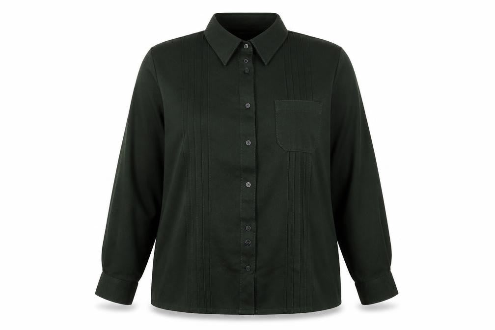 Lady Laird Womens Green Polyester Basic Button-Up Size 18 Collared