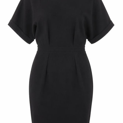 ASOS Womens Black Polyester Pencil Dress Size 8 Scoop Neck Zip