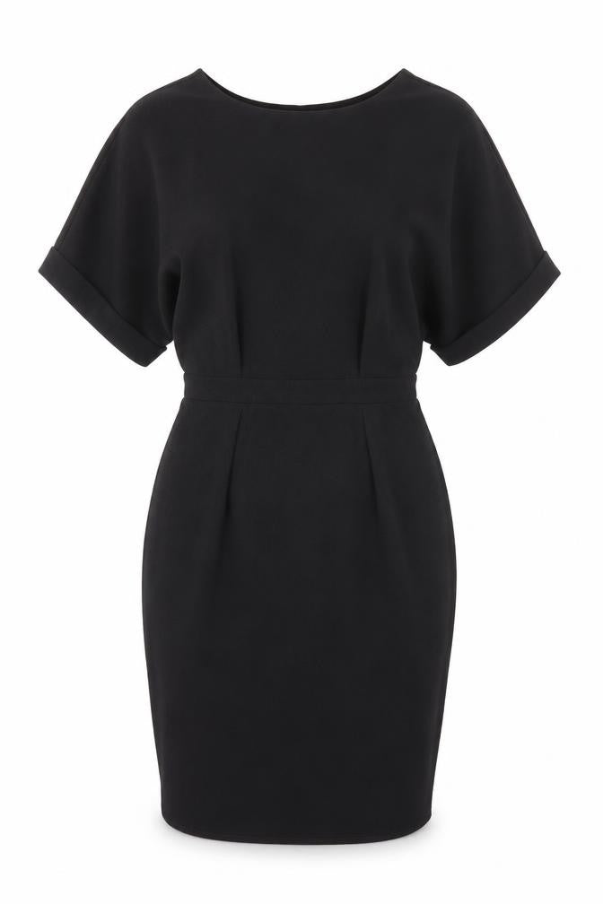 ASOS Womens Black Polyester Pencil Dress Size 8 Scoop Neck Zip