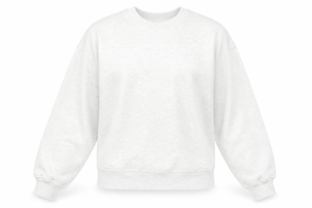 Front view of H&M women’s grey cotton blend pullover sweatshirt, size M, pullover - cropped