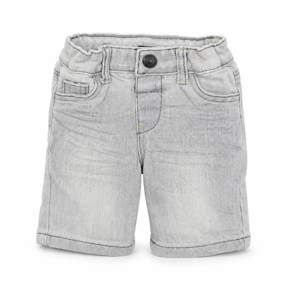 Denim & Co. Boys Grey Cotton Cropped Trousers Size 6-9 Months Snap