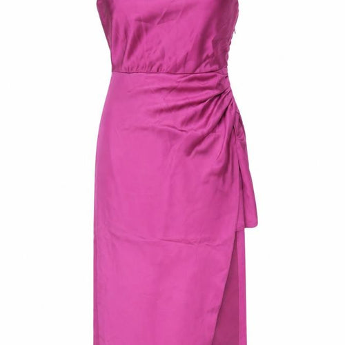 Zara Womens Purple Polyester Slip Dress Size S Square Neck Zip