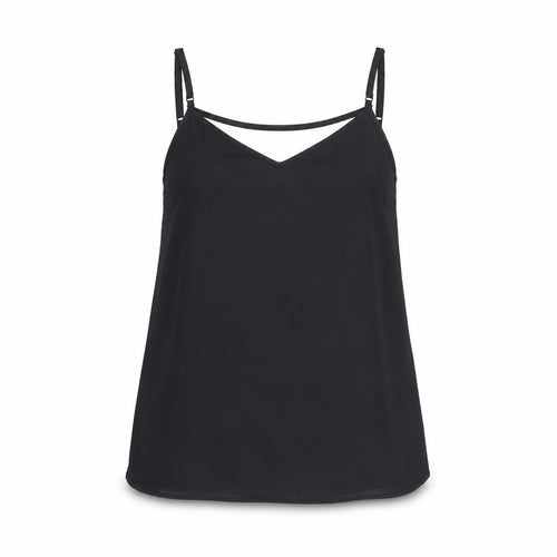 Primark Womens Black Polyester Camisole Tank Size 10 V-Neck - Cross Back Detail