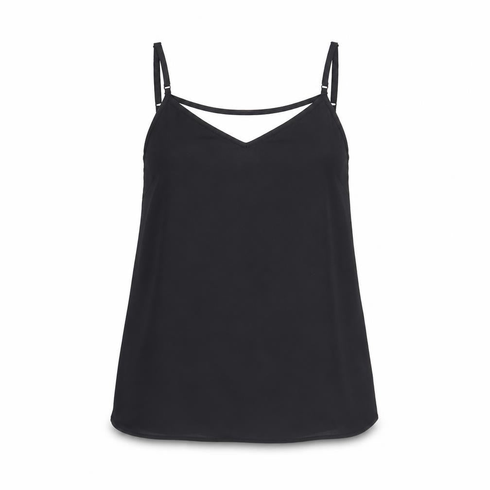Primark Womens Black Polyester Camisole Tank Size 10 V-Neck - Cross Back Detail
