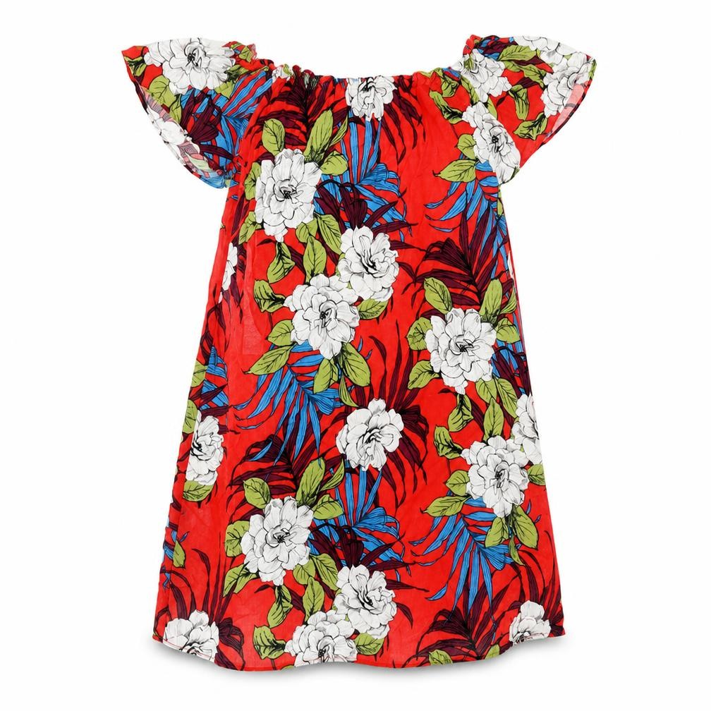 Papaya Womens Red Floral Viscose A-Line Size 12 Off the Shoulder Pullover
