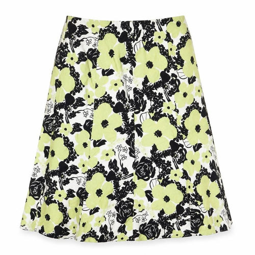ISLE Womens Multicoloured Geometric Linen Flare Skirt Size 12