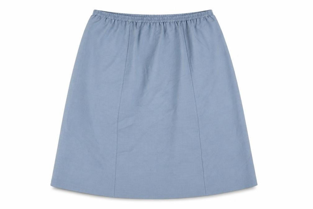 Front view of Classics women’s grey polyester a-line skirt, size UK 32, in