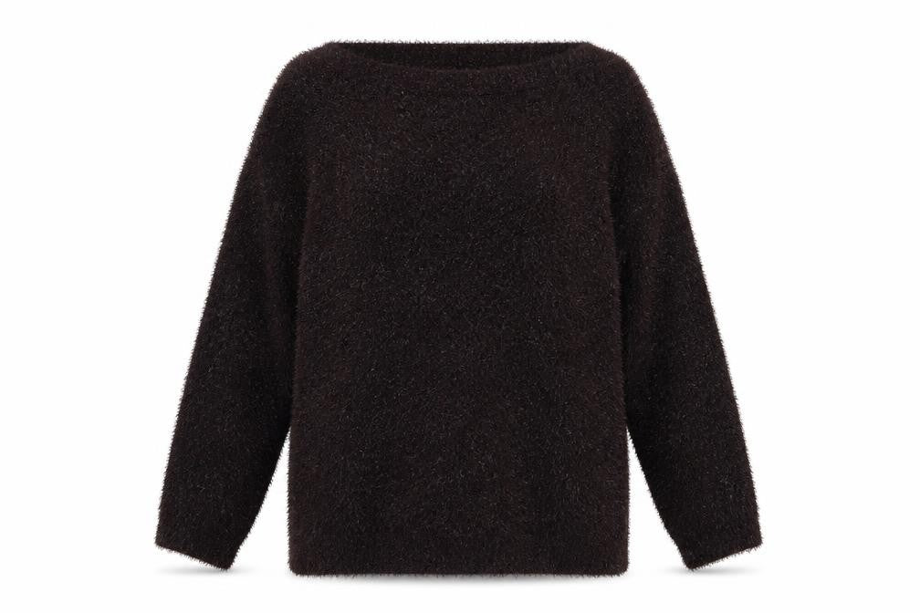 Front view of Wallis women’s purple boat neck polyester jumper, size M